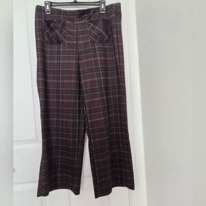 Meg & Margot Window Panea Flat Front Bell Leg Pants Size Large